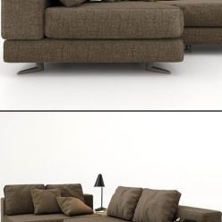 3D model Minotti sofa with decor