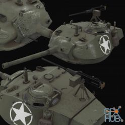 3D model Turret M24 Chaffee PBR