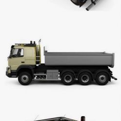 3D model Volvo FMX Tridem Tipper Truck with HQ interior 2013