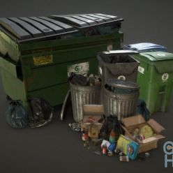 3D model Urban Trash Pack Vol 3 Low Poly PBR