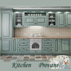 3D model Provence kitchen set with dishes EJIRY