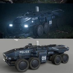 3D model Police APC PBR