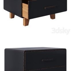 3D model Juniper 2 Drawer Nightstand Black