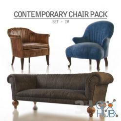 3D model Contemporary Chair Pack – Set IV