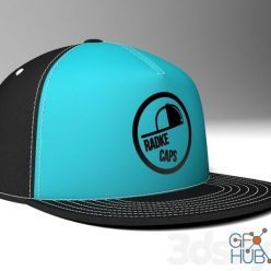 3D model Black blue cap