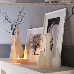 3D model Decorative fireplace with candles