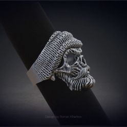 3D model Skull ring with beard – 3D Print