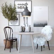 3D model Table and chair Thonet, lamp Tom Dixon