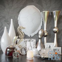 3D model Decorative set with vases and carapace