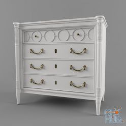 3D model Charleston Regency-King Charles Bachelor's Chest in Ropemaker's White