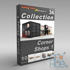 3D model DigitalXModels – Volume 36 – Corner Shops 1