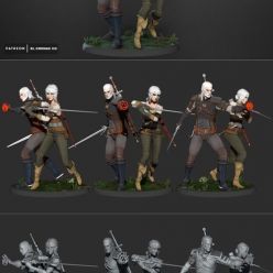 3D model Ciri and Geralt - The Witcher 3 – 3D Print