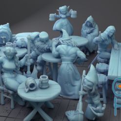3D model Twin godess minitures -Tavern