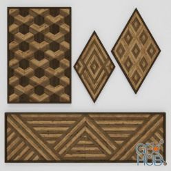 3D model Wooden wall panels