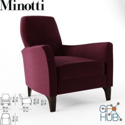 3D model DENNY armchair by Minotti