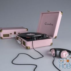 3D model Pink Crosley Cruiser Turntable Vinyl Portable Record Player