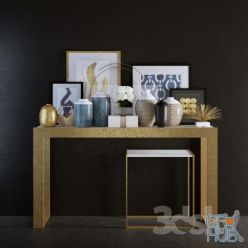 3D model Decor set with gold console