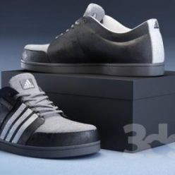 3D model Sneakers Adidas and box