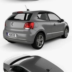 3D model Volkswagen Polo 3-door 2010 car