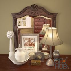 3D model Art Nouveau decor set