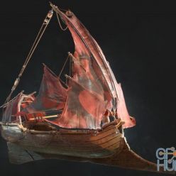 3D model Colibri rowboat PBR
