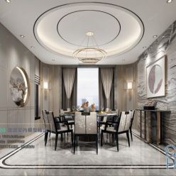 3D model Dining Interior C004 Chinese style Vray