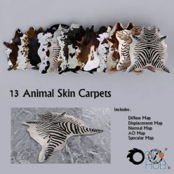 3D model 13 PBR Animal Skin Carpets