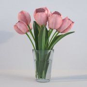 3D model Tulips in a glass