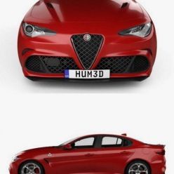 3D model Hum 3D Alfa Romeo Giulia Quadrifoglio with HQ interior 2016