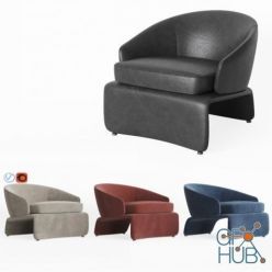 3D model Minotti Halley Armchair & Ottoman Set