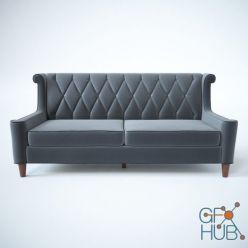 3D model Armen Living Barrister Gray Velvet Sofa