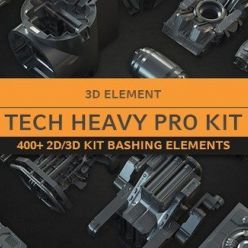 3D model Gumroad – Tech heavy Pro Kit (400+ 2d-3d Elements)