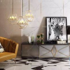 3D model Cabinet, armchair, painting with a zebra 66