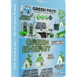 3D model The Pixel Lab – 3D Green Pack