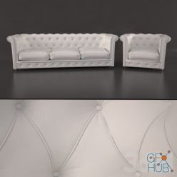 3D model Chesterfield sofa by Piero Lissoni