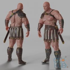 3D model Gladiator in Roman ammunition