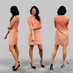 3D model Girl in Pink dress 3D model