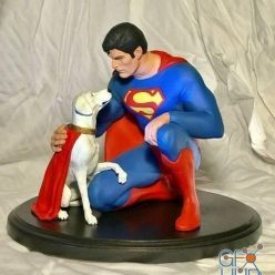 3D model Superman with krypto – 3D Print