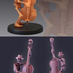 3D model Skeleton Musician Double Bass