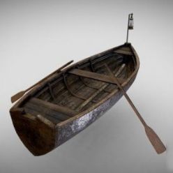 3D model Old Rowing Boat PBR