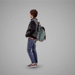 3D model Student with a backpack Scanned