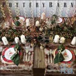 3D model Holiday table setting by Pottery Barn