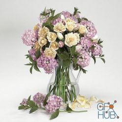 3D model Bouquet of Hydrangea flowers