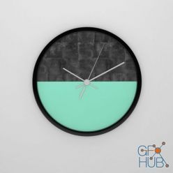 3D model Wall clock in black edging