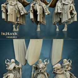 3D model Highlands Miniatures - Grail Knights Command Group – 3D Print