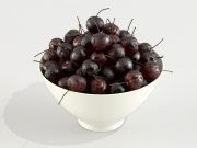 3D model Bowl with cherries