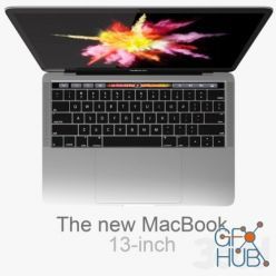 3D model 3d model of MacBook Pro 13-inch Touch Bar