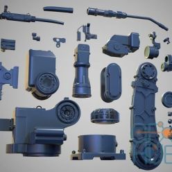 3D model Cubebrush – Industrial Robotic Arm Kitbash – Hires