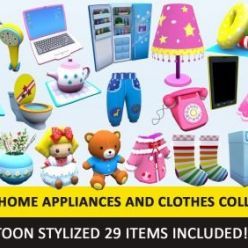 3D model CGTrader – Toon Household Appliances Animated Low Poly Collection – 01 Low-poly 3D models