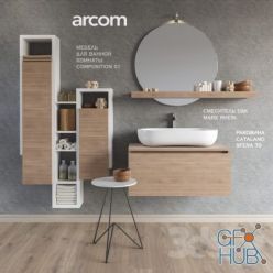 3D model Bathroom set COMPOSITION 01 Arcom